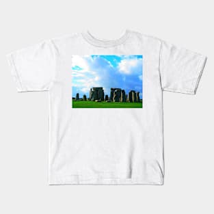 Great Britain. Stonehenge with Green and Blue. 2009 Kids T-Shirt